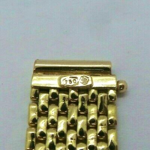 18K YELLOW GOLD LINK STAMPED BRACELET RARE - Picture 9 of 10